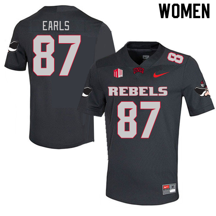 Women #87 Christian Earls UNLV Rebels 2023 College Football Jerseys Stitched-Charcoal